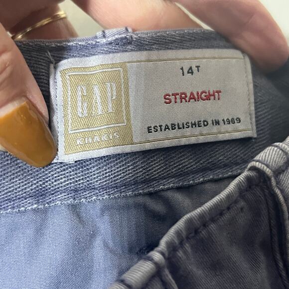 Gap Pants Stroight Cotton Washed Out Blue Hi Rise Chinos Khakis Casual Comfy 14T - Picture 5 of 6